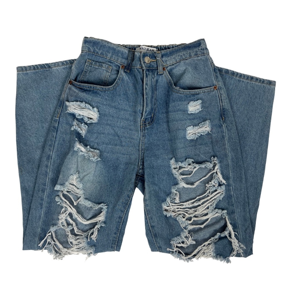 Wax Jean Collection Distressed Light Wash Blue Jeans